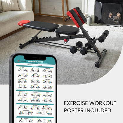 Finer Form Multi-Functional Adjustable FID Weight Bench and Roman Chair