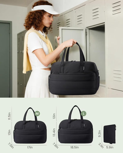 Small Gym Bag for Women with Large Tumbler Holder Pocket, Carry on Weekender Travel Duffel Bag with Shoe Compartment, Overnight Mini Personal Bag with Pouch for Workout Sport Dance Yoga