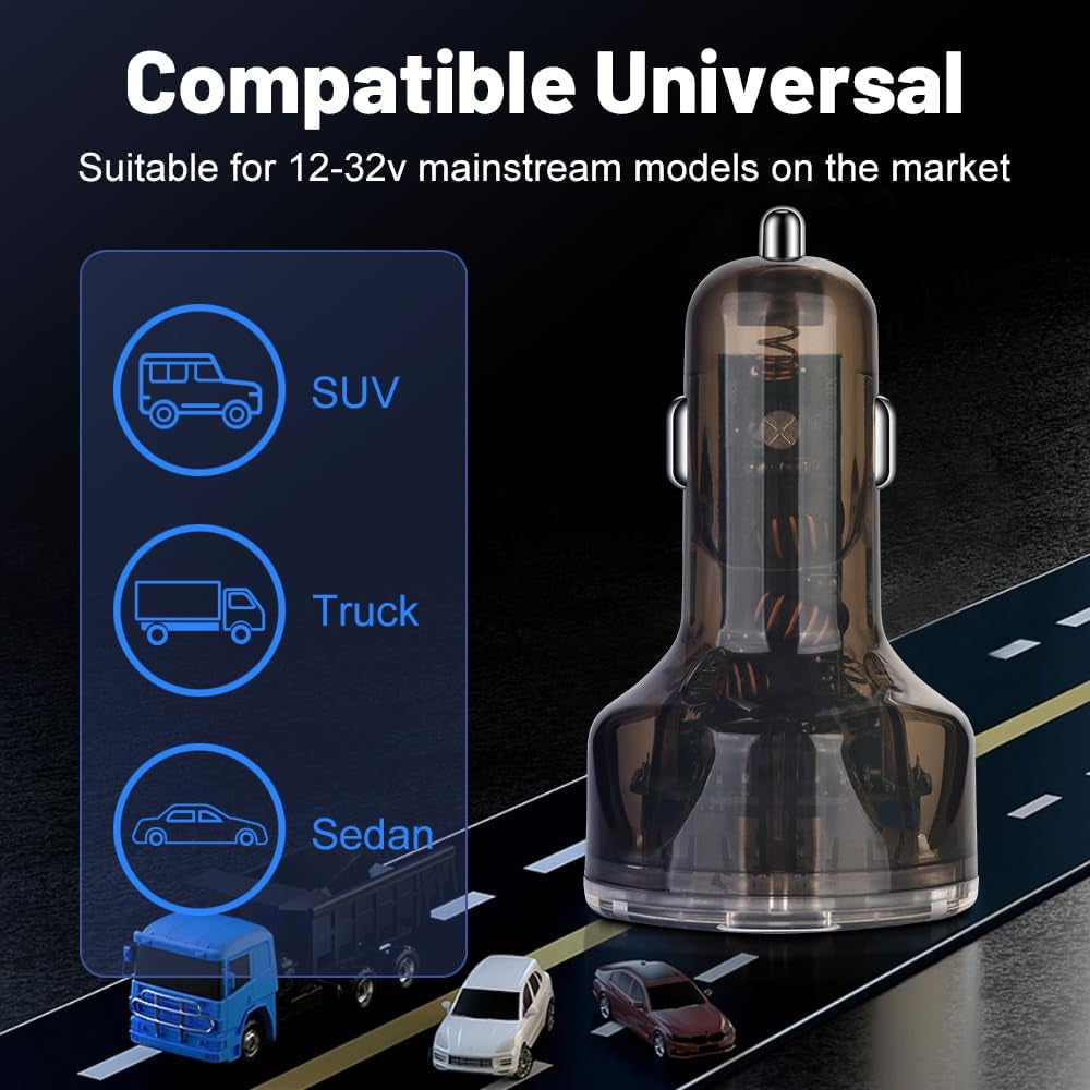 5 Multi Port 65W USB C Car Phone Charger Adapter