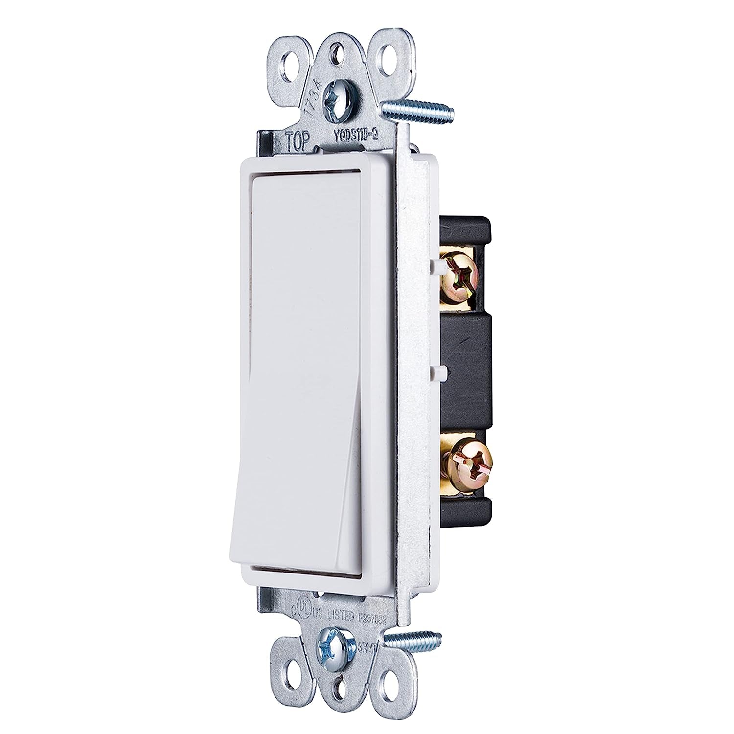 GE In-Wall Switch, Single Pole, Paddle Rocker, White, 1 Pack