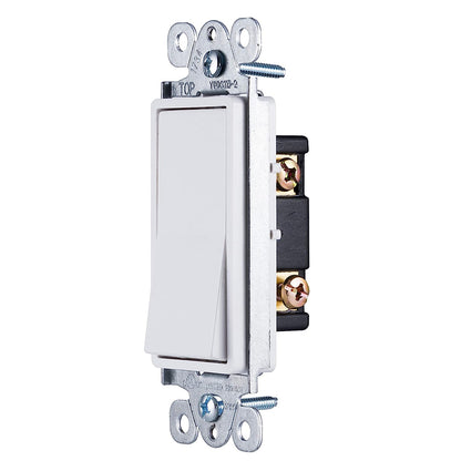GE In-Wall Switch, Single Pole, Paddle Rocker, White, 1 Pack